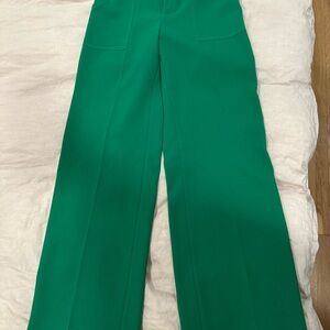 Aqua Vibrant Green Wide Leg Pants